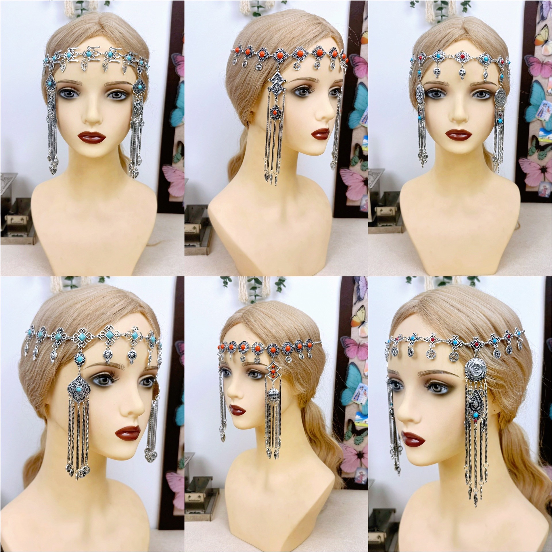 Mongolian Elements Traditional Mongolian Headdress Alloy Headdress Boutique Ladies Mongolian Headdress Exquisite Ethnic Style Hair Accessories