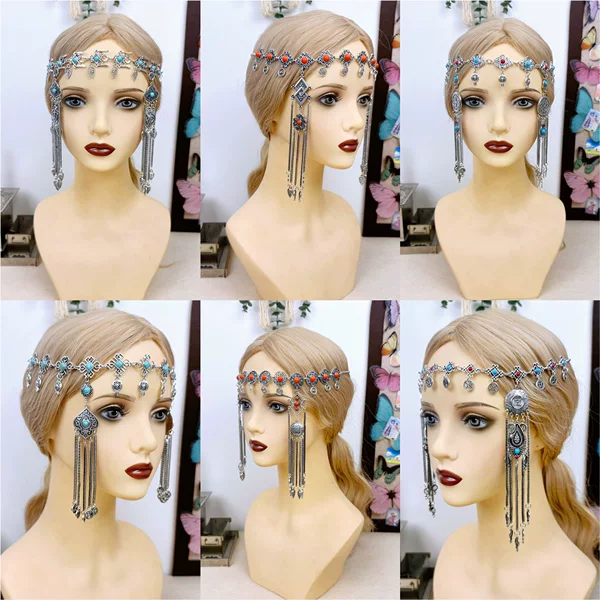 Mongolian Elements Traditional Mongolian Headdress Alloy Headdress Boutique Ladies Mongolian Headdress Exquisite Ethnic Style Hair Accessories