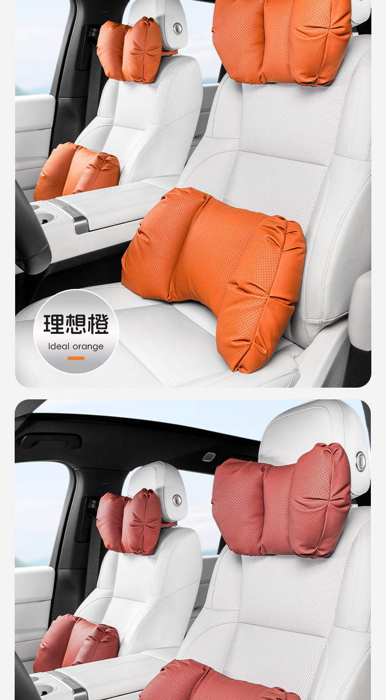 Q-Elastic and Comfortable Car Headrest and Lumbar Support Car Universal Pillow Lumbar Cushion Original Car Color Pillow Cushion Lumbar Support Car Seat Pillow