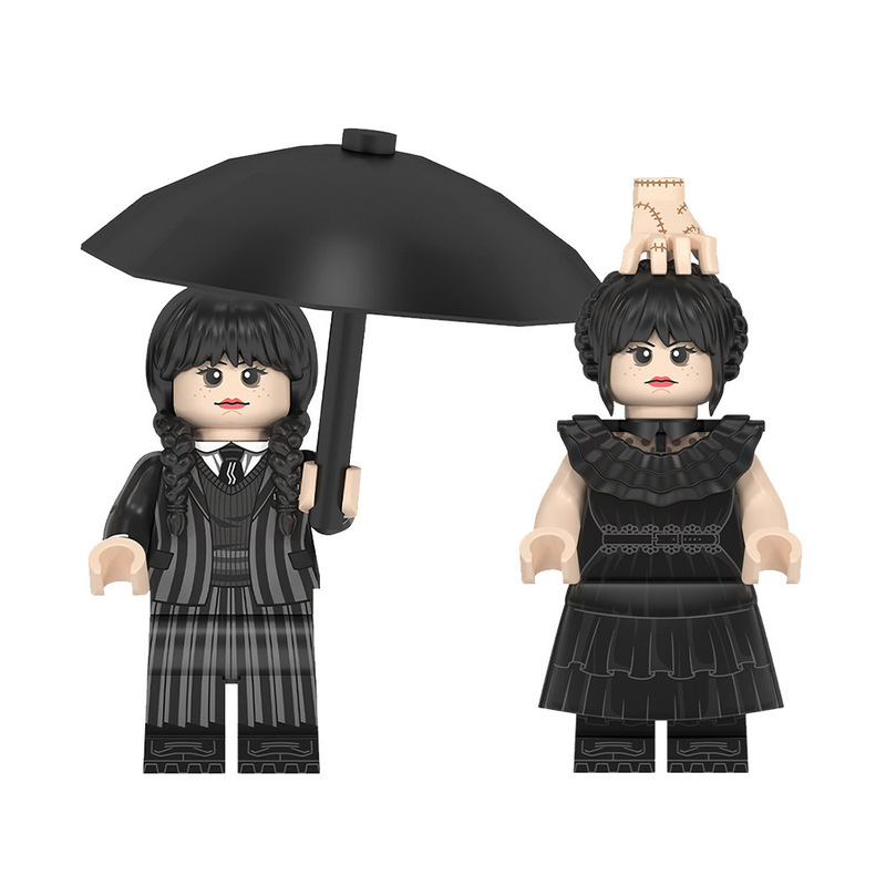 Foreign Trade Goods Wm2574-2575 American Tv Series Wednesday Assembled Toy Minifigure Building Blocks Bagged