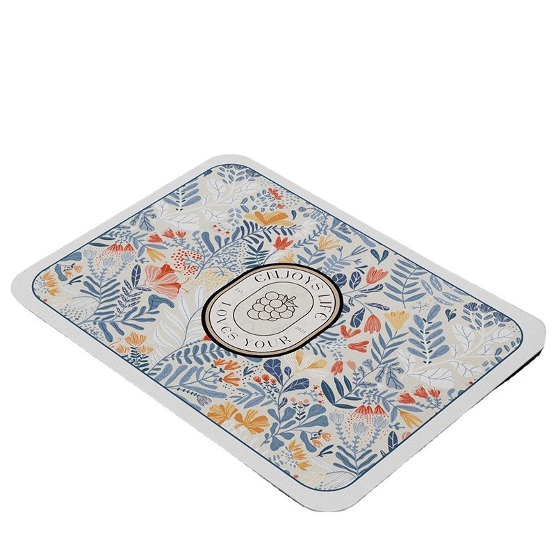 Mesa de cocina de estilo europeo y americano Placa de tazón Taza estera de drenaje Barra de aislamiento estera vintage mesa de té absorbente desechable tecnología paño