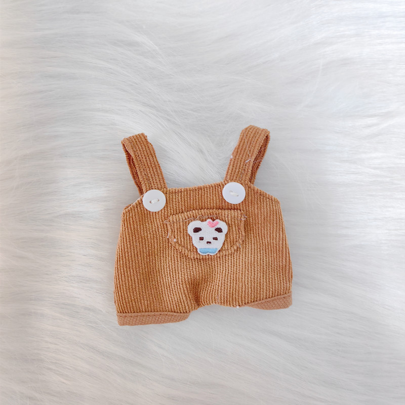 Labubu accesorios de ropa 15cm colgante tire paño muñeca ropa oso suspender pantalones camiseta traje