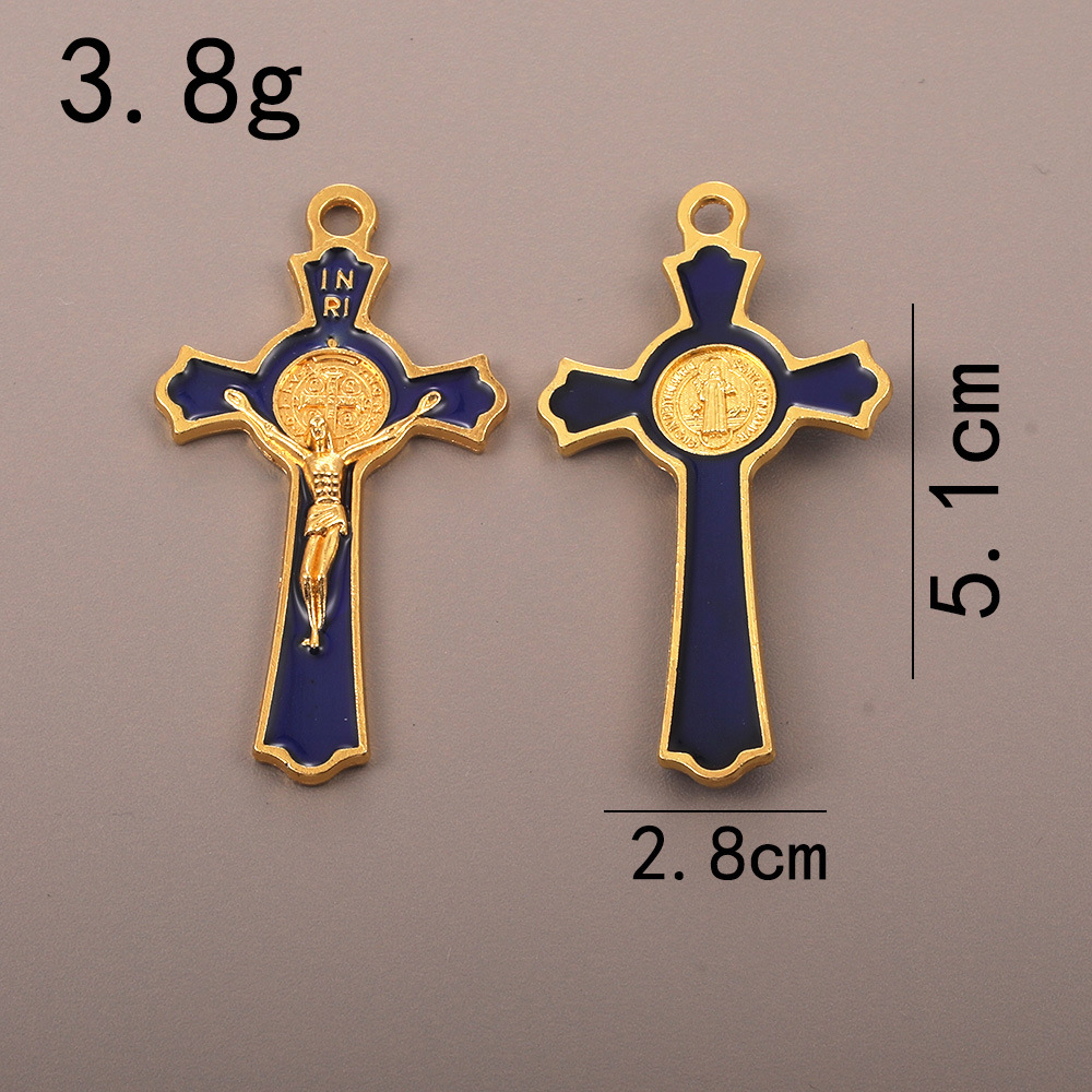 Cruces de metal collar pulsera accesorios DIY esmalte rosario colgante colgante adornos N venta caliente