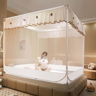 Class A Palace Style High-grade Anti-mosquito Anti-fall Mosquito Net Household Bedroom Full-bottom Yurt Baby Child Anti-drop Bed