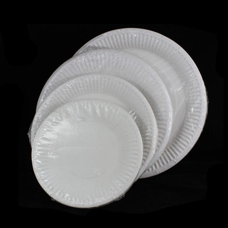 Placa de papel de 9 pulgadas desechable degradable placa redonda postre Placa de pastelería Placa de barbacoa Placa de pintura Placa de papel