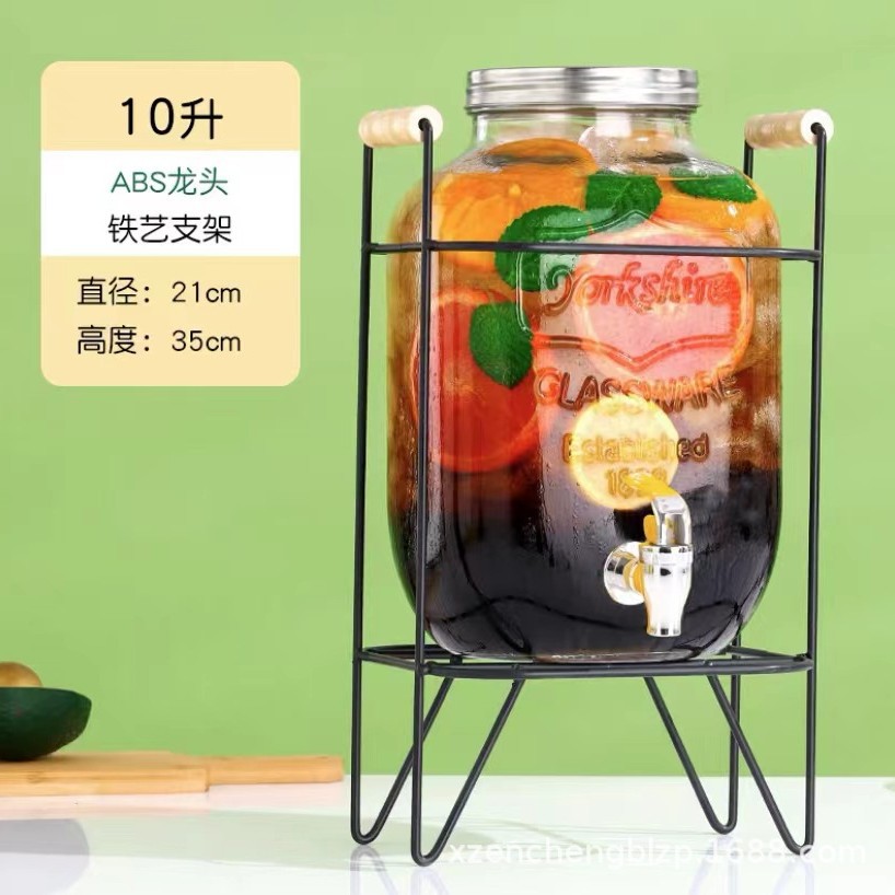 Jarra de vidrio para el hogar de gran capacidad al por mayor, moderna jarra para agua fría, recipiente para bebidas, jarra para jugo con grifo