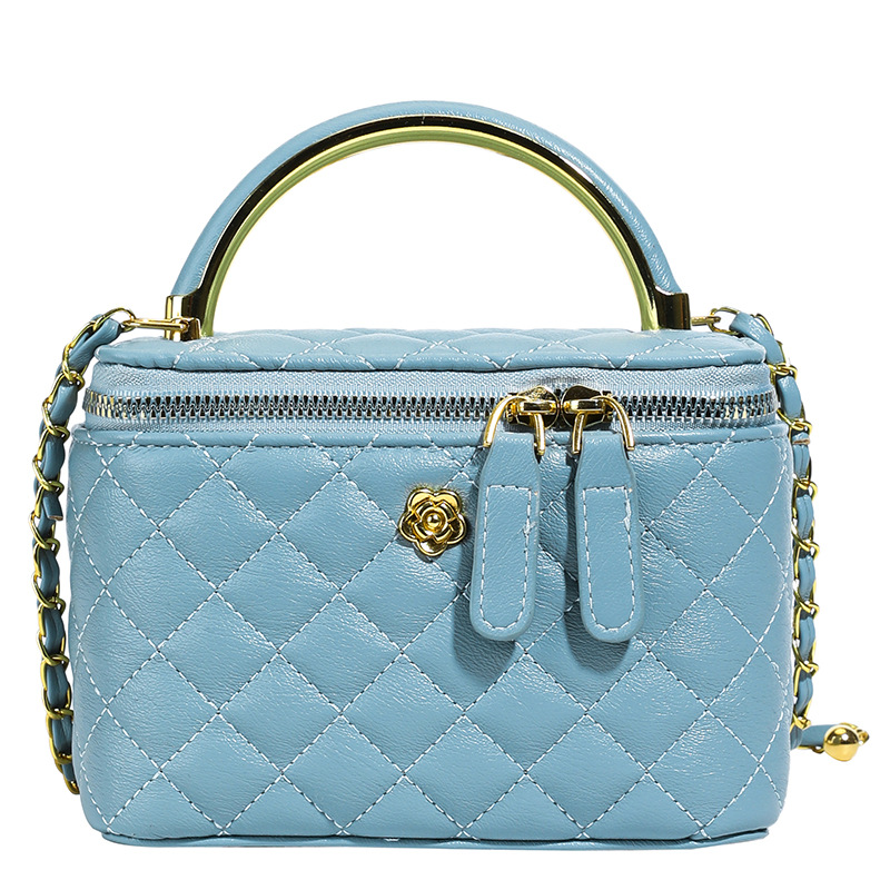 Bolso de mano de lujo ligero estilo francés, bolso cuadrado pequeño para mujer, nuevo modelo transfronterizo 2026, bolso cruzado de cadena acolchado de alta calidad.