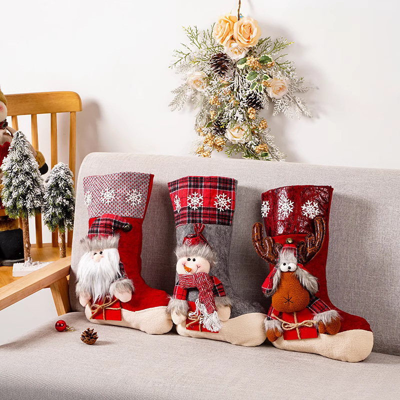 クリスマス装飾用品サンタクロース子供靴下クリスマスツリーペンダントクリスマス靴下プレゼント袋趙之李|undefined