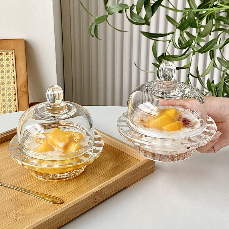 Стеклянная десертная чашка с прозрачной гнездовой формой для домашнего использования, миска для фруктов иDim sum, чашка с сахарной водой, осенняя груша до -ух, изысканная чашка для супа