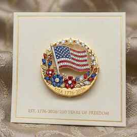 US 250th Anniversary Enamel Brooch Pin美国250周年搪瓷胸针别