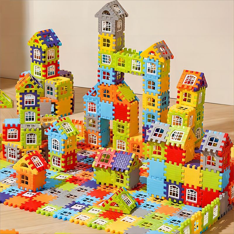 Bloques de construcción de casa grande conjunto completo de bloques de construcción de niños cuadrados juguetes de jardín de infantes para niños en casa