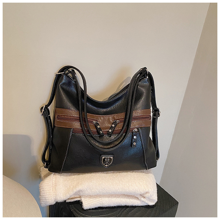 Femeii geantă de mână de umăr dublu Crossbody geantă de mână de mare capacitate geantă de mână retro cu un umăr la subraț_voghion.com