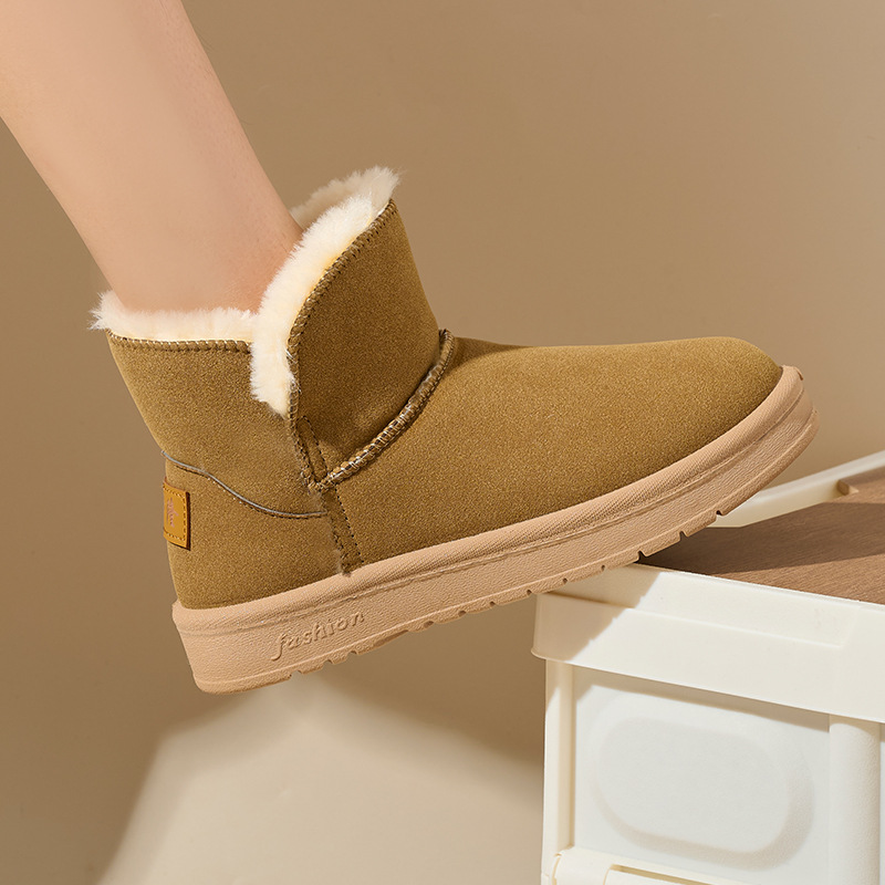 Botas de nieve nuevas de invierno para mujer, casuales, más cachemira, algodón grueso para nieve, cien piel de oveja, cachemira, zapatos de algodón cálidos, zapatos de mujer_voghion.com