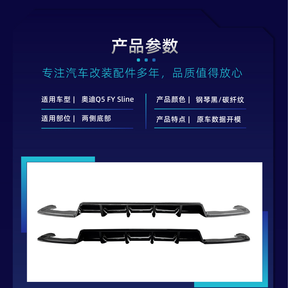 Suitable for Audi Q5 FY 2021-2025 Sportback Sline rear lip spoiler cross-border modification