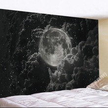直播间背景墙北欧ins月球星空壁纸挂毯餐厅客栈直播拍照背景布
