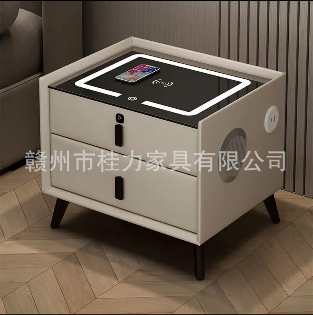 샴페인 그레이: LED+무선 충전+USB+지문 잠금 장치