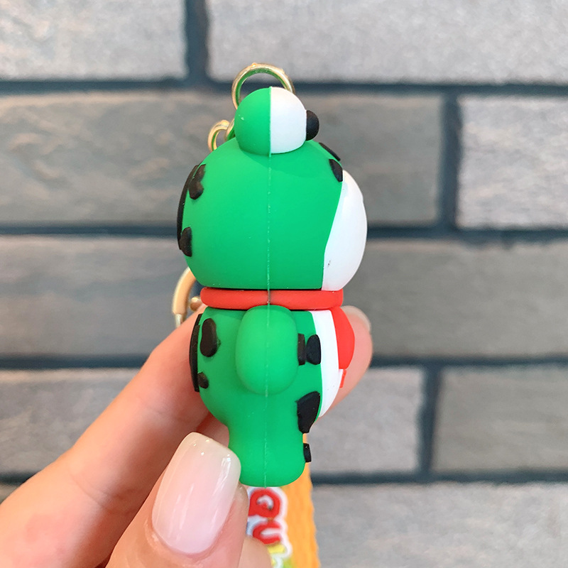 Internet celebridad Rana llavero lindo bufanda Rana muñeca de silicona coche llavero bolsa colgante pequeño regalo