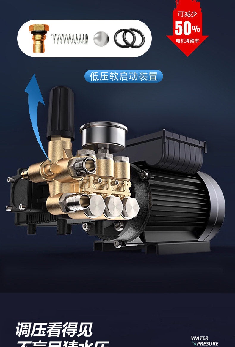 Car Washing Machine High-Pressure Water Gun 220V Commercial High-Power Water Pump Super Powerful Floor Cleaning Household Car Washing Magic Cleaning Machine