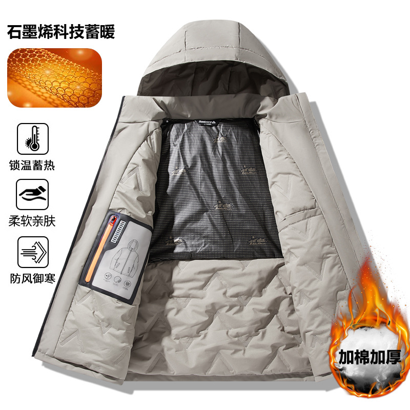 实体品质直播爆款户外冲锋衣棉衣男士夹棉石墨烯加厚防风防晒透气|ru