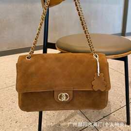 26秋冬新款Jennie同款磨砂牛皮公文包超大容量双链条单肩手提包女