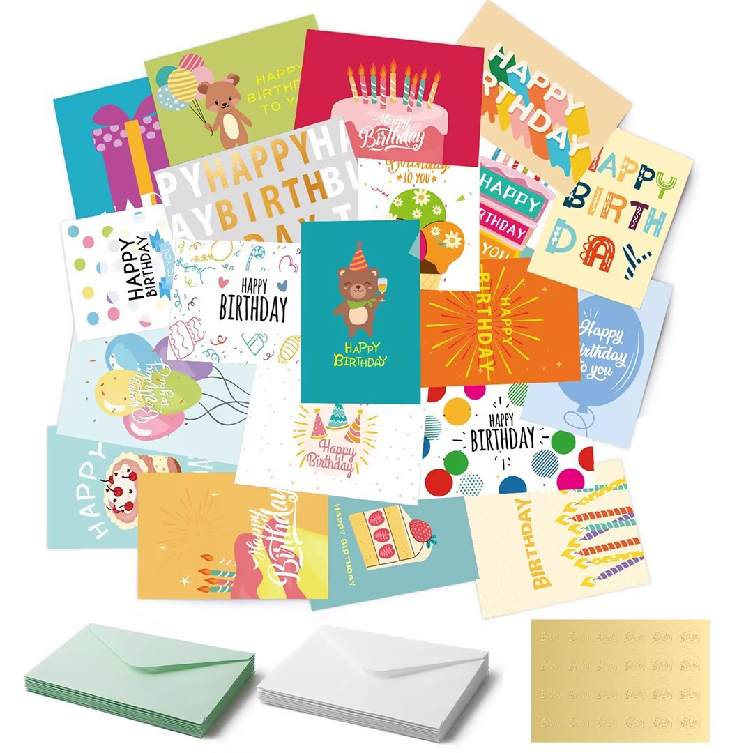 300g Weight Birthday Simple Style Letter Paper Holiday Banquet Birthday Greeting Card Invitations