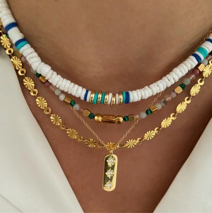 Fashion Flower Titanium Steel Plating Necklace 1 Piece