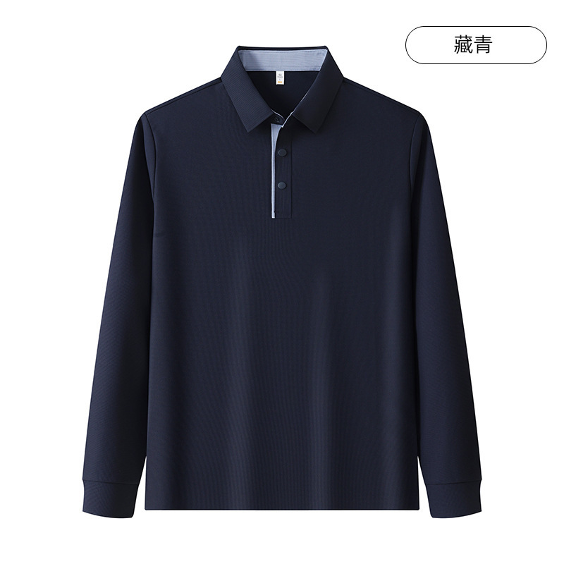 长袖t恤男士秋季新款翻领打底上衣休闲商务polo衫薄款抗菌防晒|undefined