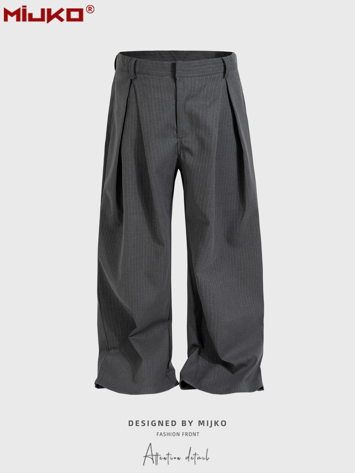Qadın və kişi üçün düz kəsikli şalvar, boz, unisex