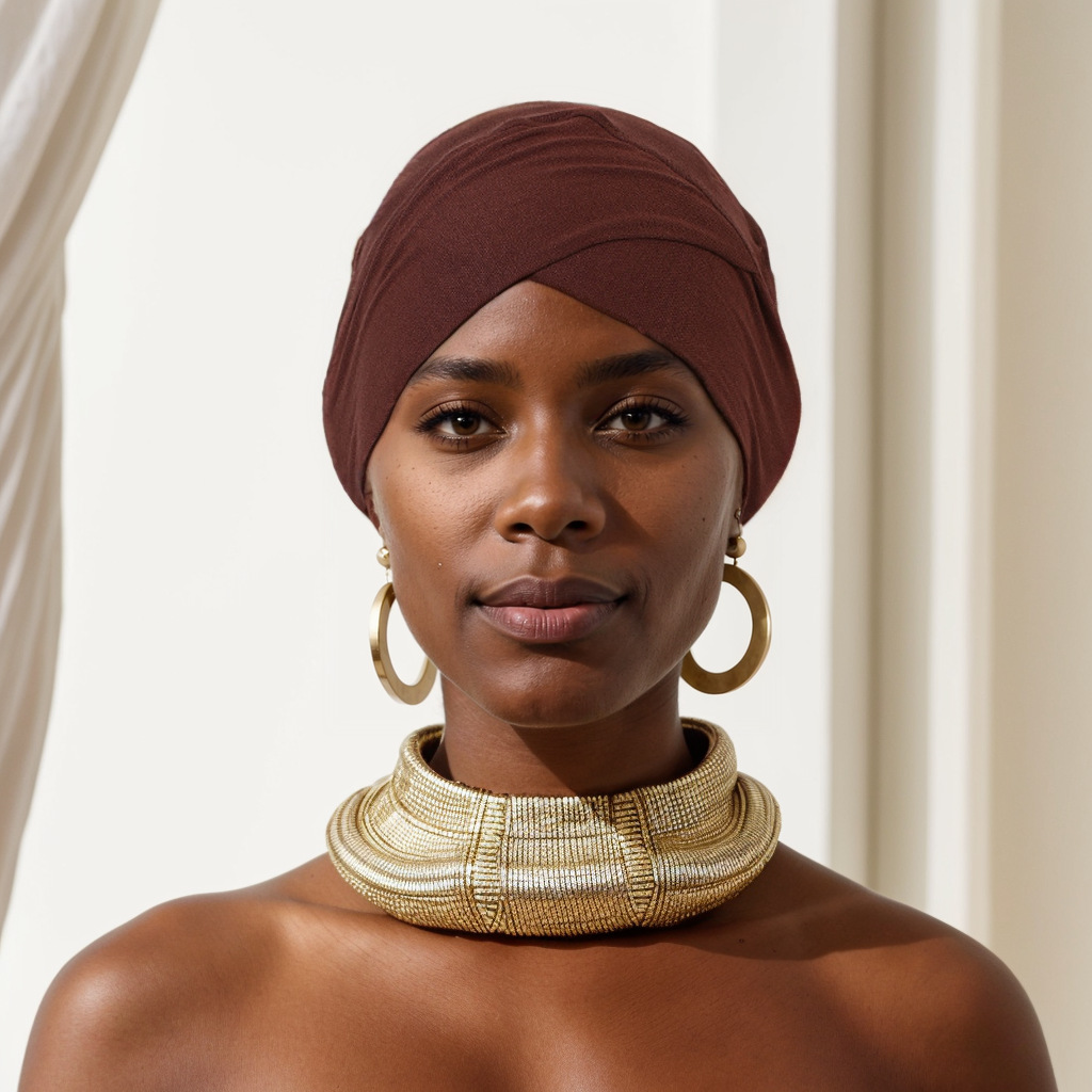 Foulard musulmano Cappello tubolare incrociato in cotone mercerizzato modal con cappuccio e base_voghion.com