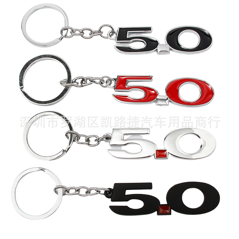 Supply foreign trade for Ford Mustang 5.0 Key chain metal personality creative double-sided logo key chain