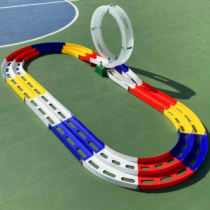 Shopping mall amusement park large-scale design two-track racing track for four-wheel drive vehicles with flying ring and lane change sections