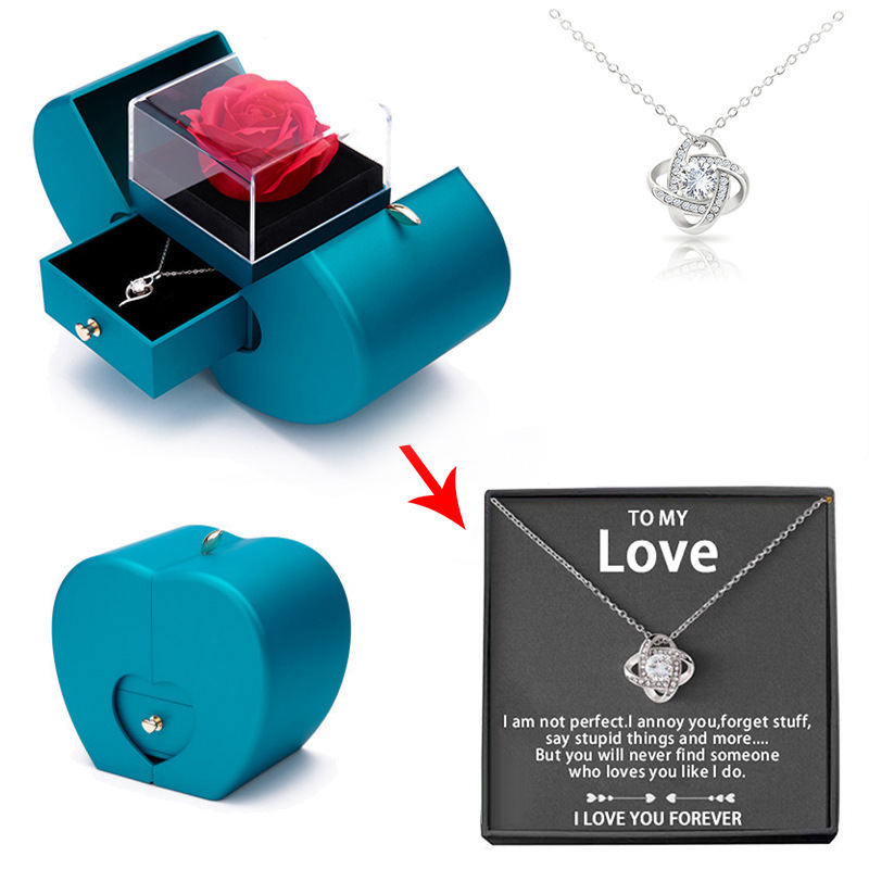 피콕 블루(실버 목걸이 + LOVE 축하 카드), 130*90*125mm(475g/개)