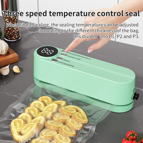 Touch wireless vacuum sealing machine Mini household charging kitchen pumping vacuum packaging machine Food laminating machine