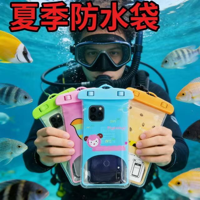 Waterproof phone pouch, touchscreen compatible, designed for swimming and water activities, transparent and sealed, waterproof phone case Waterproof phone pouch, touchscreen compatible, designed for swimming and water activities, transparent and sealed, waterproof phone case