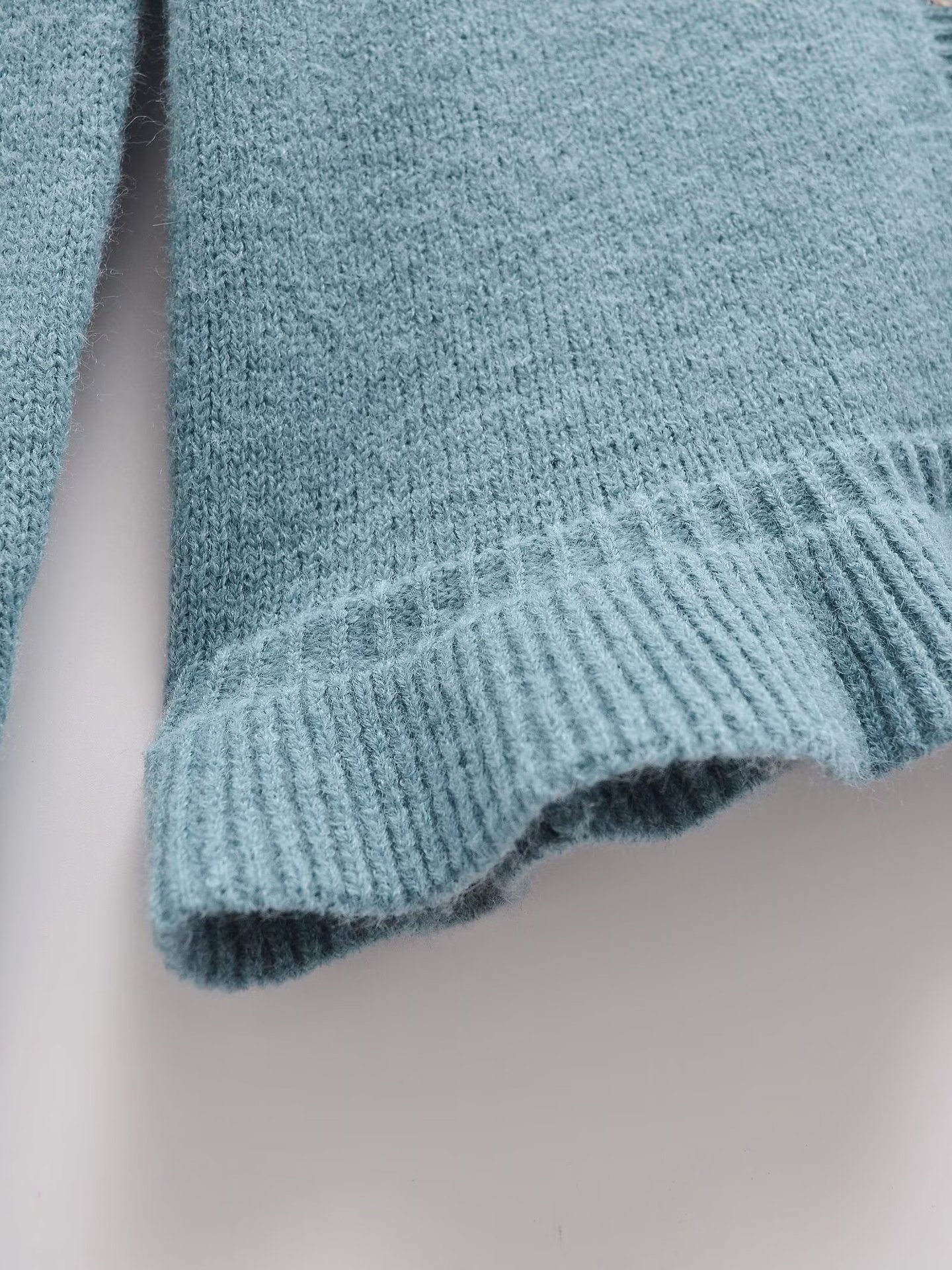 2024 Winter New Product Women's Personalized Stacked Decorative Knitted Cardigan Sweater w027 9608_voghion.com