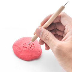Cross-border ceramic tools 5-piece set, stone plastic clay round dot embossed wooden soft clay modeling auxiliary tools, dotting pen