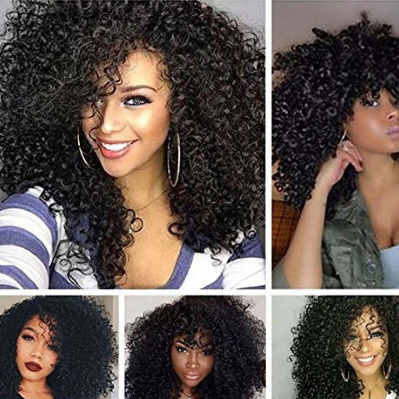 Curly black wig