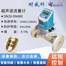 管道一体便携式冷热量表 RS485/4-20MA累计脉冲 超声波流量计