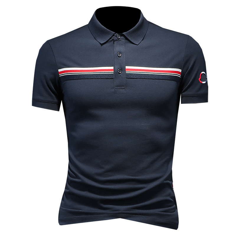 European Goods Summer New Short-sleeved Polo Shirt Men's Trendy Fashion Lel Half-sleeved T-shirt Casual Men's 2405