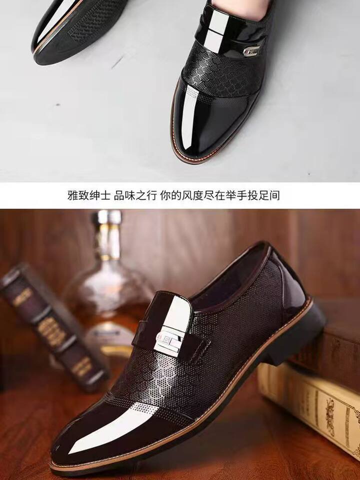 Giày da nam công sở mũi nhọn gót thấp 1-3 cm, giày lười kiểu Anh sang trọng — WZ56 màu nâu, WZ56 màu đen chi tiết 13