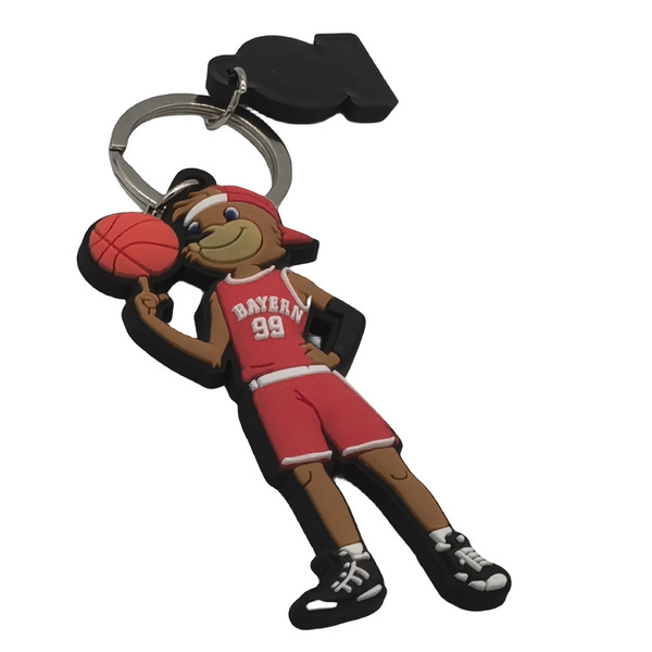Sports style PVC key chain soft rubber small gift NBA star pendant