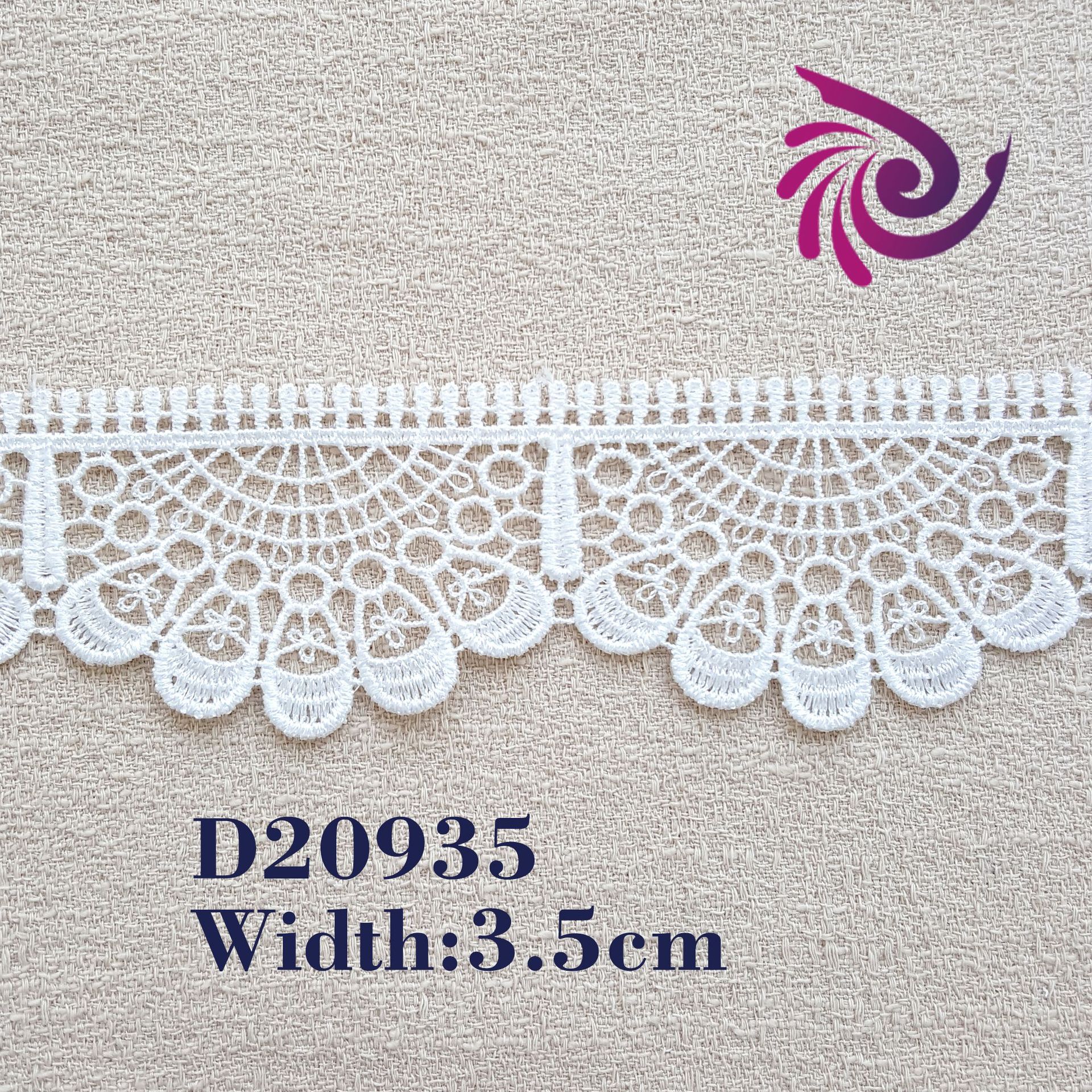 3.5cm水溶花边 条码刺绣花边 服装女装洛丽塔配饰 服装辅料批发