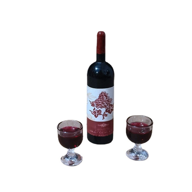 Casa de muñecas pequeño paño casa de muñecas accesorios escena modelo miniatura comida y juego bar bodega decoración simulación botella de vino