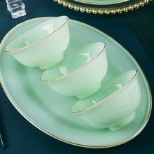 碗碟单个家用金边玉瓷碗盘子轻奢网红碗陶瓷器餐具组合