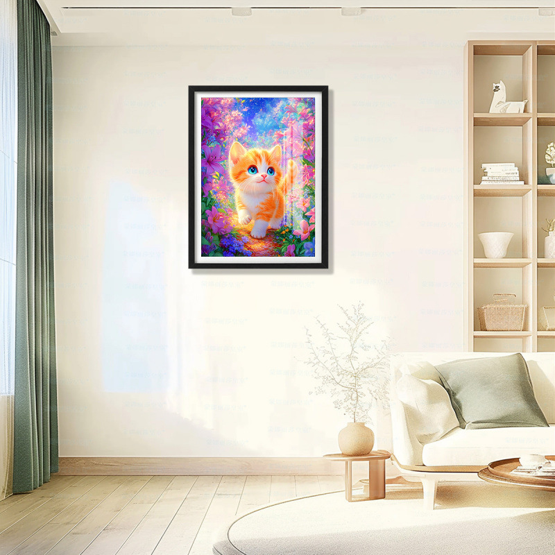 [Algodón importado] Mona Lisa Real Arbusto de bordado cruzado pequeño gato naranja nuevo departamento de curación decoración bordado a mano image 2