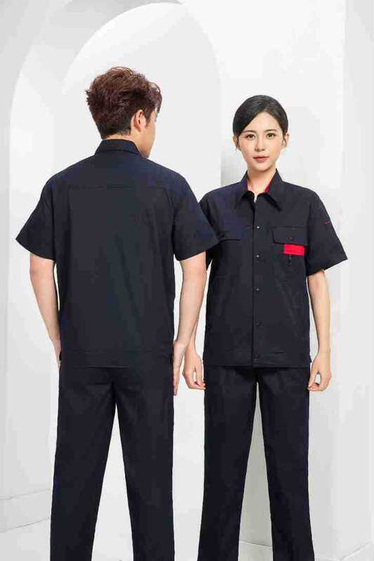 夏薄い長袖と半袖作業服スーツ吸湿性通気性耐摩耗性工場ワークショップ自動車修理作業服卸売|undefined