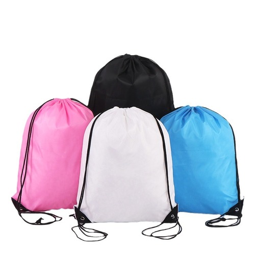 Ready-made polyester corduroy Oxford cloth drawstring advertising backpack for marathon race outdoor sports