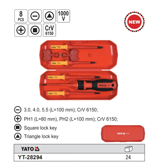易尔拓 Insulated screw batch set screwdriver screwdriver screwdriver combination YT-28294 YT-28295