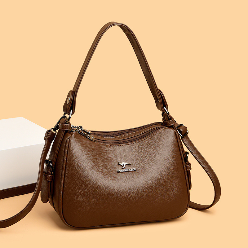 Kangaroo Women's Bag 2025 New Mother's Bag Large Capacity Versatile Shoulder Crossbody Bag Middle-Aged and Elderly Bags Women's Genuine Leather Bag Kangaroo Women's Bag 2025 New Mother's Bag Large Capacity Versatile Shoulder Crossbody Bag Middle-Aged and Elderly Bags Women's Genuine Leather Bag