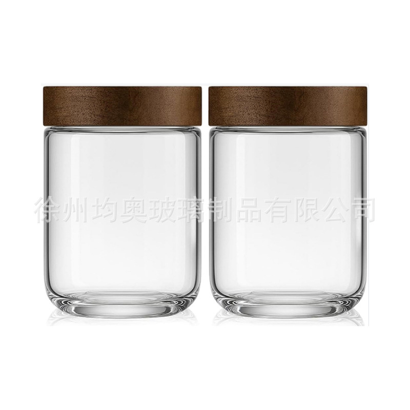 亚马逊玻璃密封罐相思木密封罐厨房食品坚果零食收纳罐|undefined